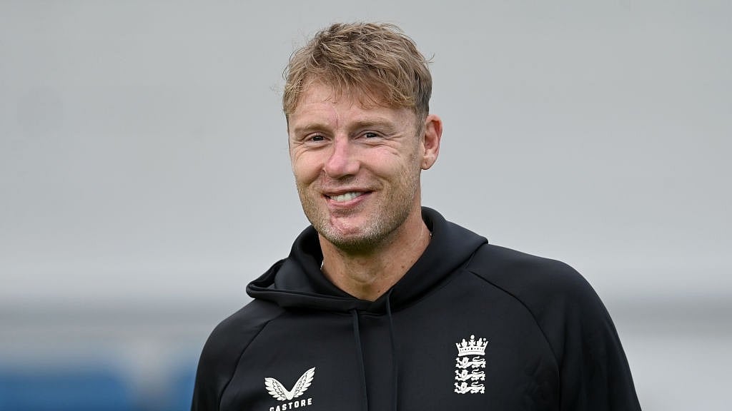 Photo: X | Talksport Cricket : England Lions' new head coach Andrew Flintoff.
